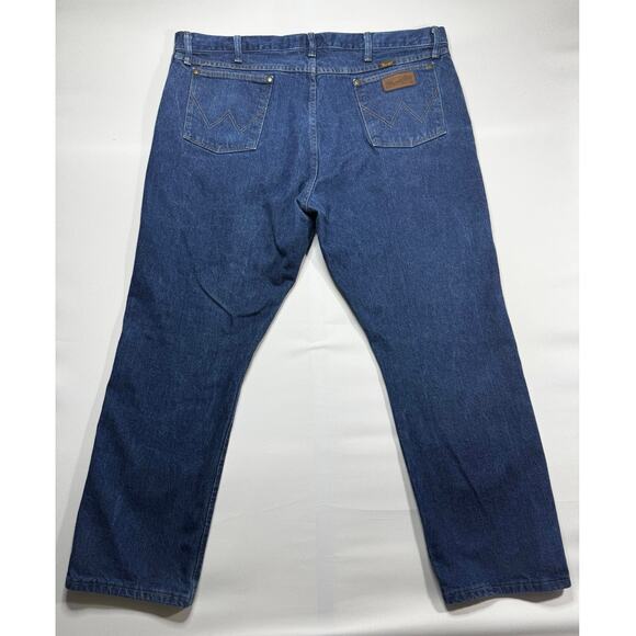 Wrangler 47MWZ Men's Regular Fit Straight Leg Western Blue Jeans - Size 42x30 - Picture 2 of 5